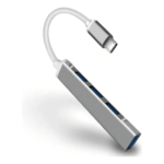 Hub USB C 3.0 4 Puertos Multipuerto Tipo C Aluminio Negro